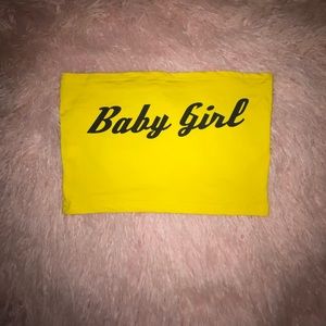 ❤️ BUNDLE 3 for $20 ❤️Yellow “BABY GIRL” Tube Top